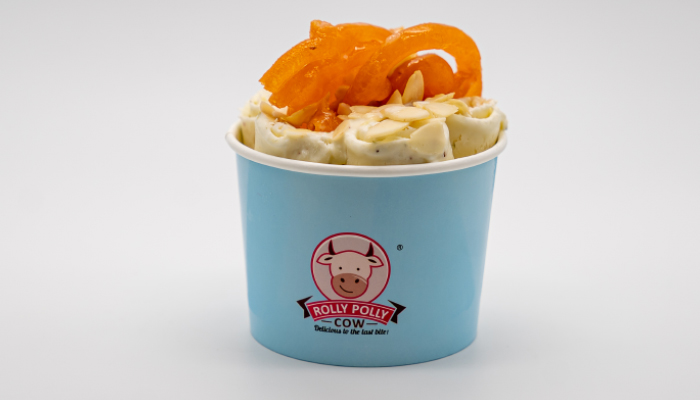 Badam Kesar Kulfi Ice Cream Rolls 1